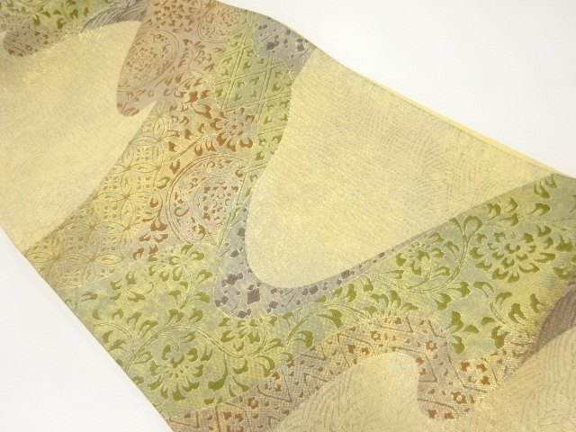 道長取りに花・古典柄織出し袋帯